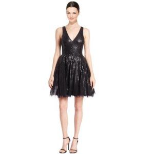 PARKER BLACK Label Theater Sleeveless Sequin Fit & Flare Party Dress Black sz 8